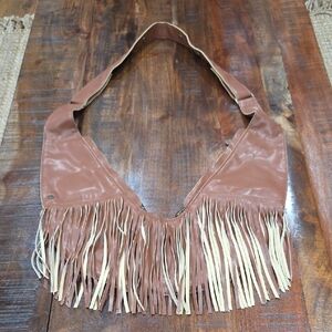Sash Brown Fringe Shoulder Bag